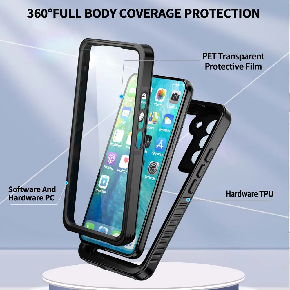 MN-SS22-S22 | Samsung Galaxy S22 5G SM-S901 Waterproof Case | IP68 Shock & Water Proof Cover - Image 4