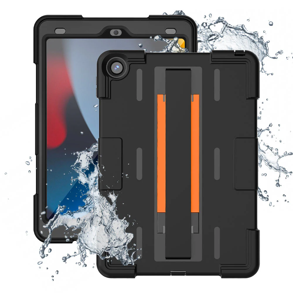 MOC-iPad-N3 | iPad 10.2 (7th & 8th & 9th Gen.) 2019 / 2020 / 2021 | IP68 Waterproof, Shock & Dust Proof Case With Hand Strap & Kickstand