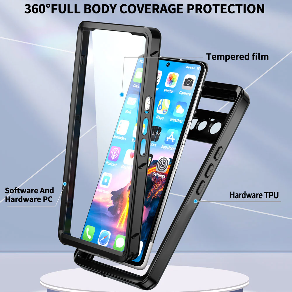 MX-GG22-PXL6A | Google Pixel 6a Waterproof Case | IP68 shock & water proof Cover w/ X-Mount & Carabiner - Image 9