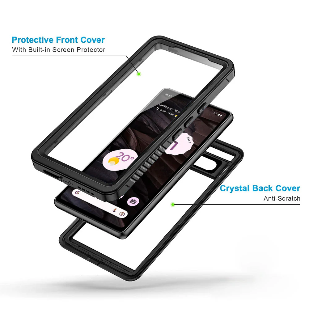 MX-GG23-PXL7A | Google Pixel 7a Waterproof Case | IP68 shock & water proof Cover w/ X-Mount & Carabiner - Image 8