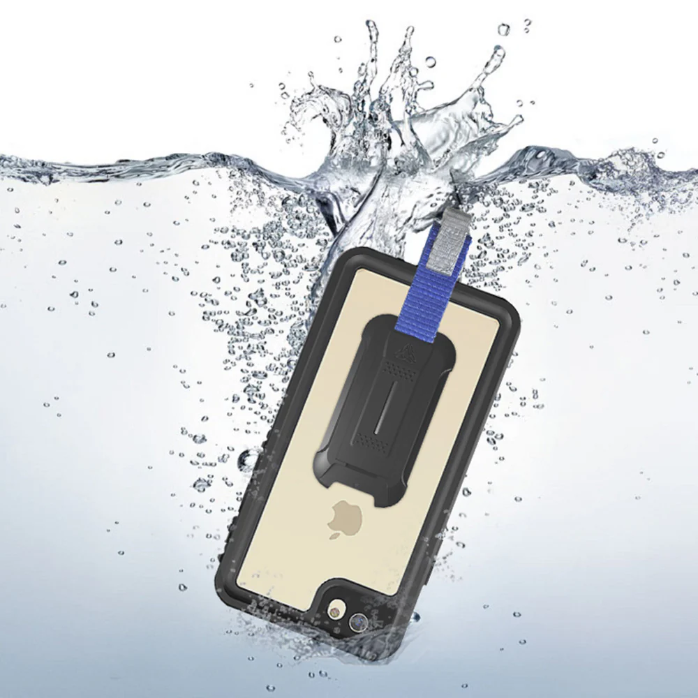 MX-i6-BK | Apple iPhone 6 / 6S Waterproof Case | IP68 shock & water proof Cover w/ X-Mount & Carabiner - Image 5