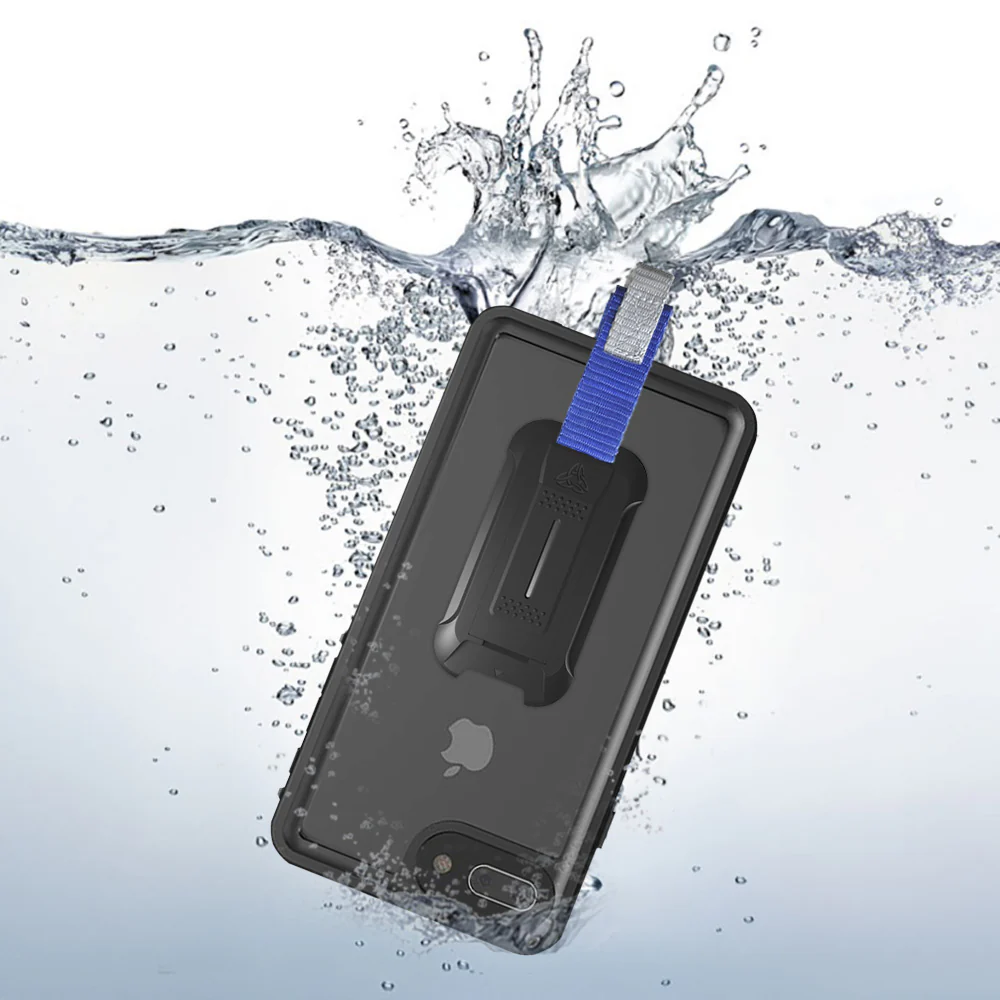MX-i7P-BK | iPhone 8 Plus Waterproof Case | IP68 shock & water proof Cover w/ X-Mount & Carabiner - Image 6