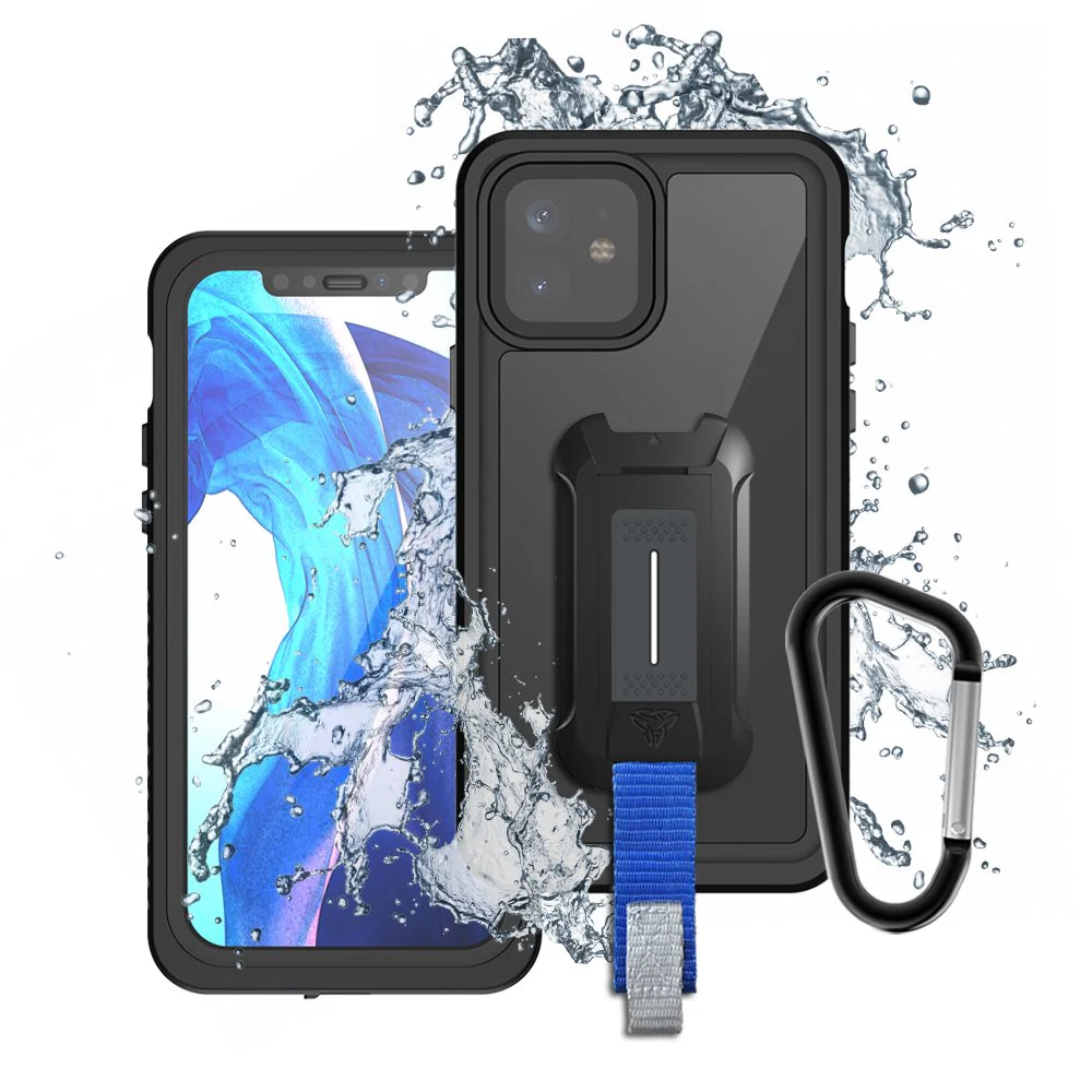 MX-IPH-12M | iPhone 12 mini | Waterproof Case IP68 shock & water proof Cover w/ X-Mount & Carabiner
