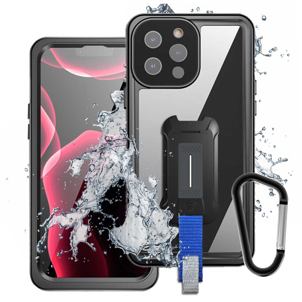 MX-IPH-13PMX | iPhone 13 Pro Max | Waterproof Case IP68 shock & water proof Cover w/ X-Mount & Carabiner