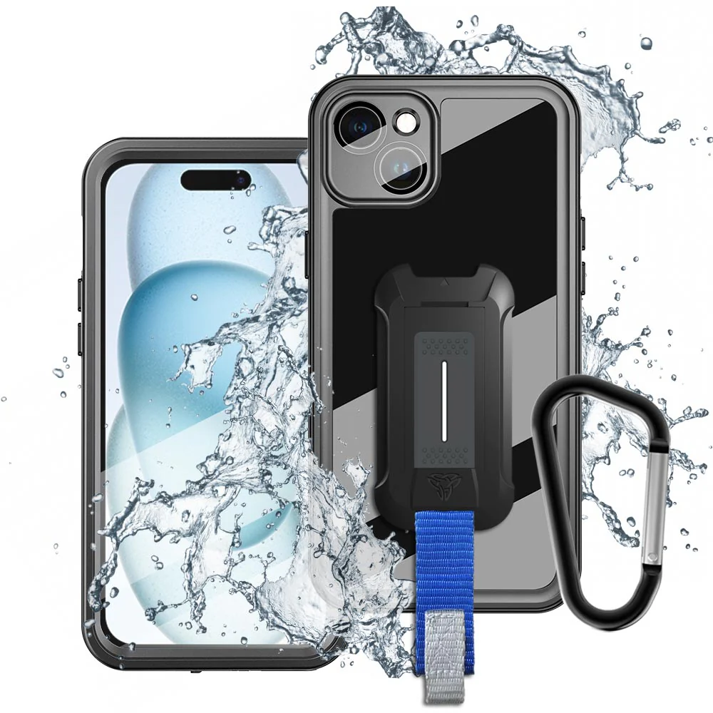 MX-IPH-15 | iPhone 15 | Waterproof Case IP68 shock & water proof Cover w/ X-Mount & Carabiner