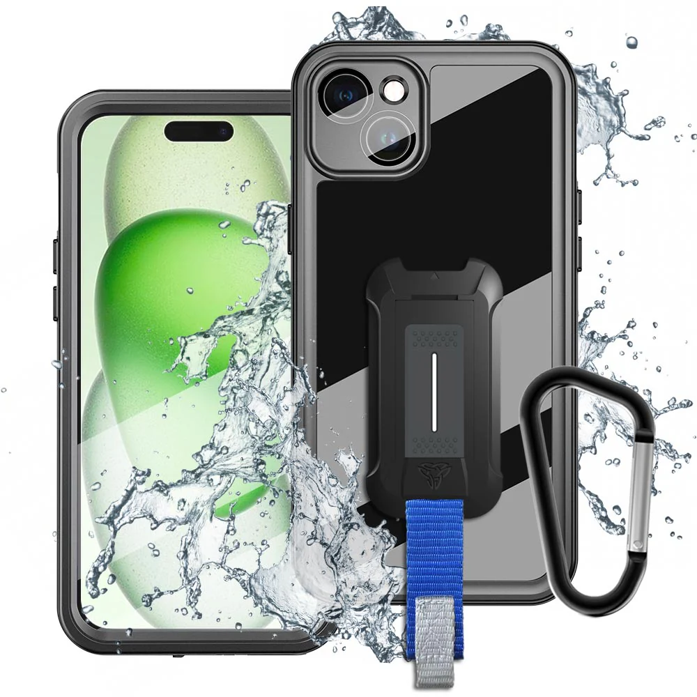 MX-IPH-15PL | iPhone 15 Plus | Waterproof Case IP68 shock & water proof Cover w/ X-Mount & Carabiner