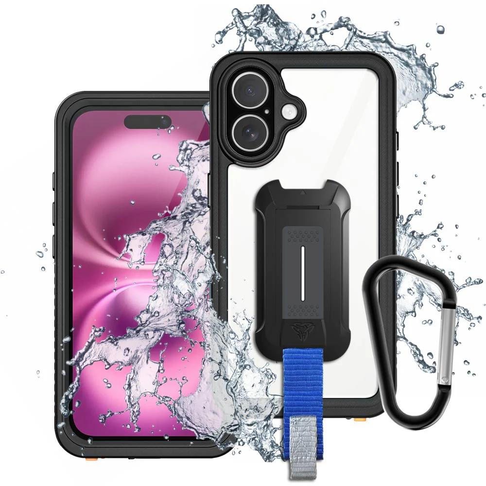 MX-IPH-16 | iPhone 16 | Waterproof Case IP68 shock & water proof Cover w/ X-Mount & Carabiner