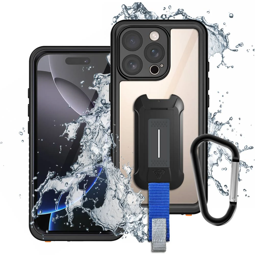 MX-IPH-16PRO | iPhone 16 Pro | Waterproof Case IP68 shock & water proof Cover w/ X-Mount & Carabiner
