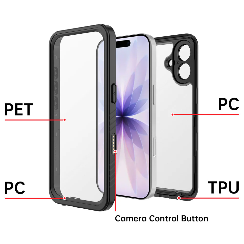MX-IPH-17 | iPhone 17 | Waterproof Case IP68 shock & water proof Cover w/ X-Mount & Carabiner - Image 8