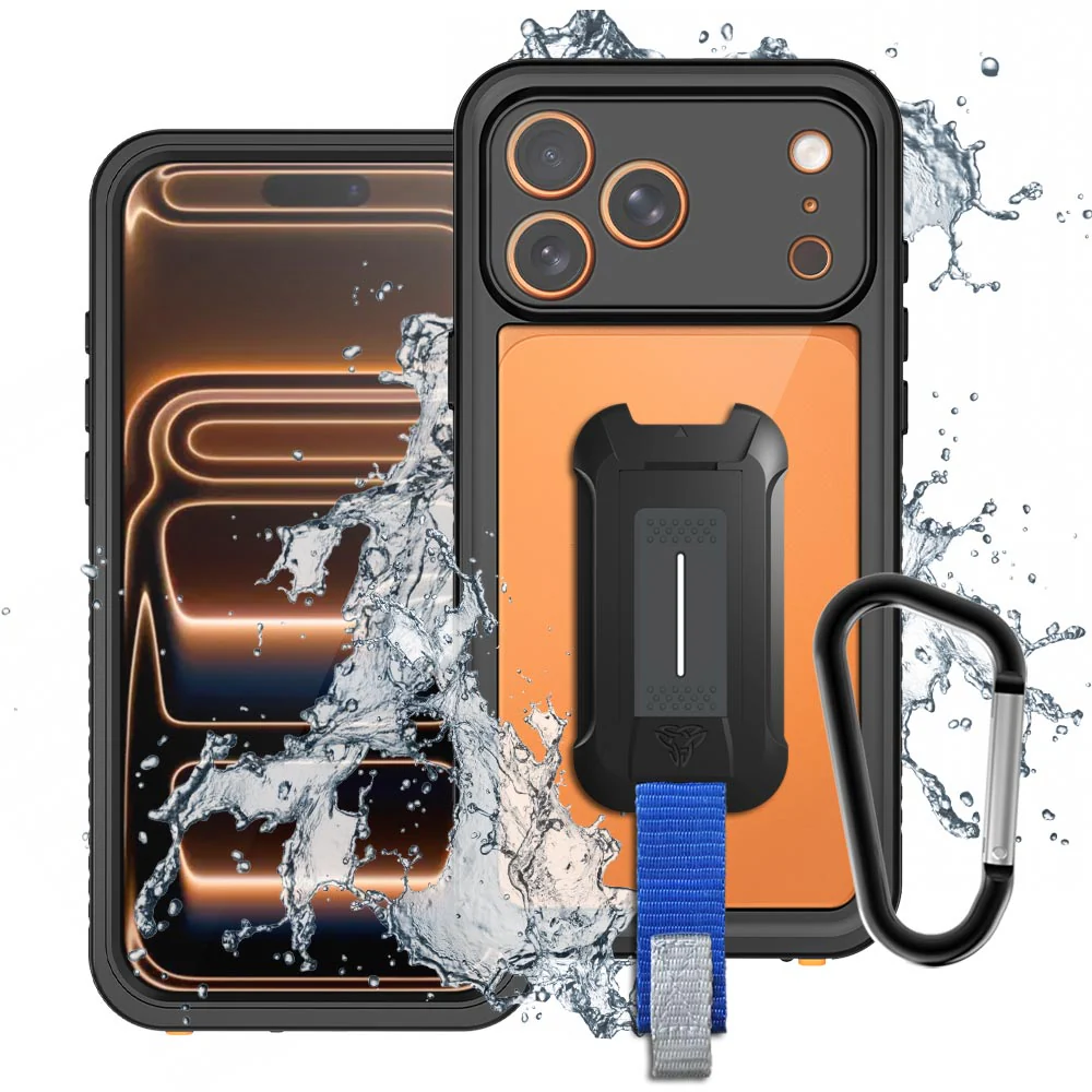 MX-IPH-17PMX | iPhone 17 Pro Max | Waterproof Case IP68 shock & water proof Cover w/ X-Mount & Carabiner