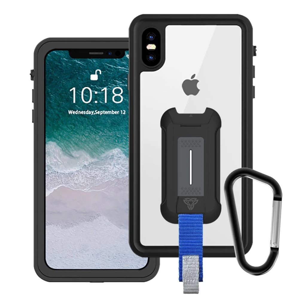 MX-IPHXM-BK | iPhone XS MAX Waterproof Case | IP68 shock & water proof Cover w/ X-Mount & Carabiner - Image 2