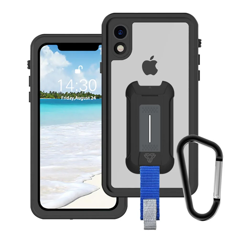 MX-IPHXR-BK | iPhone XR Waterproof Case | IP68 shock & water proof Cover w/ X-Mount & Carabiner - Image 2
