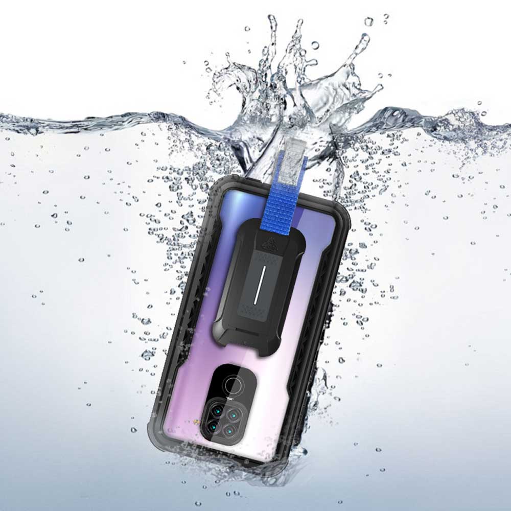 MX-Mi20-RMN9 | Xiaomi Redmi Note 9 Waterproof Case | IP68 shock & water proof Cover w/ X-Mount & Carabiner - Image 4