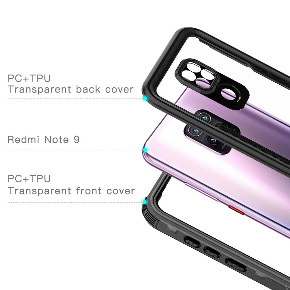 MX-Mi20-RMN9 | Xiaomi Redmi Note 9 Waterproof Case | IP68 shock & water proof Cover w/ X-Mount & Carabiner - Image 5