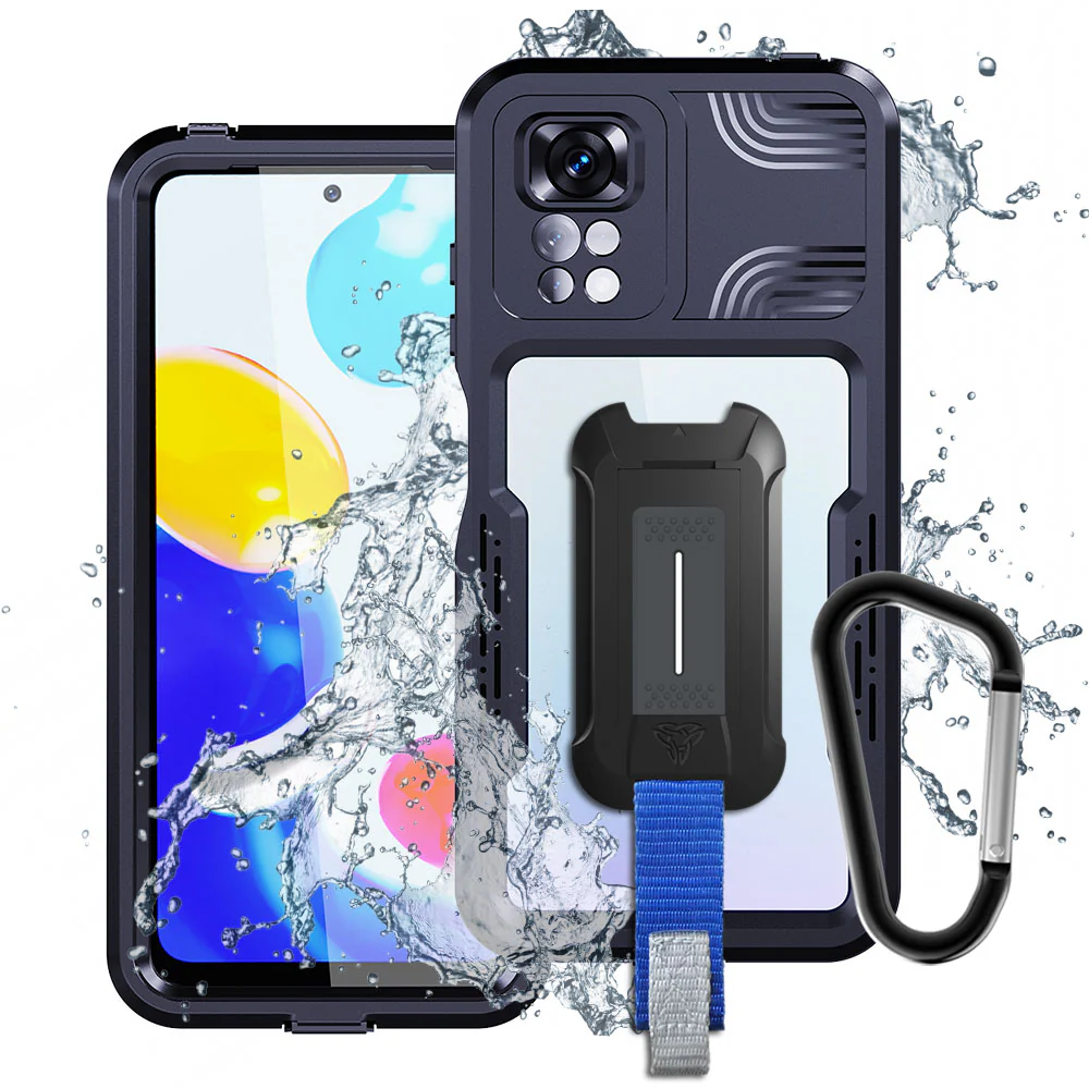 MX-Mi21-RMN11 | Xiaomi Redmi Note 11 / 11S Waterproof Case | IP68 shock & water proof Cover w/ X-Mount & Carabiner