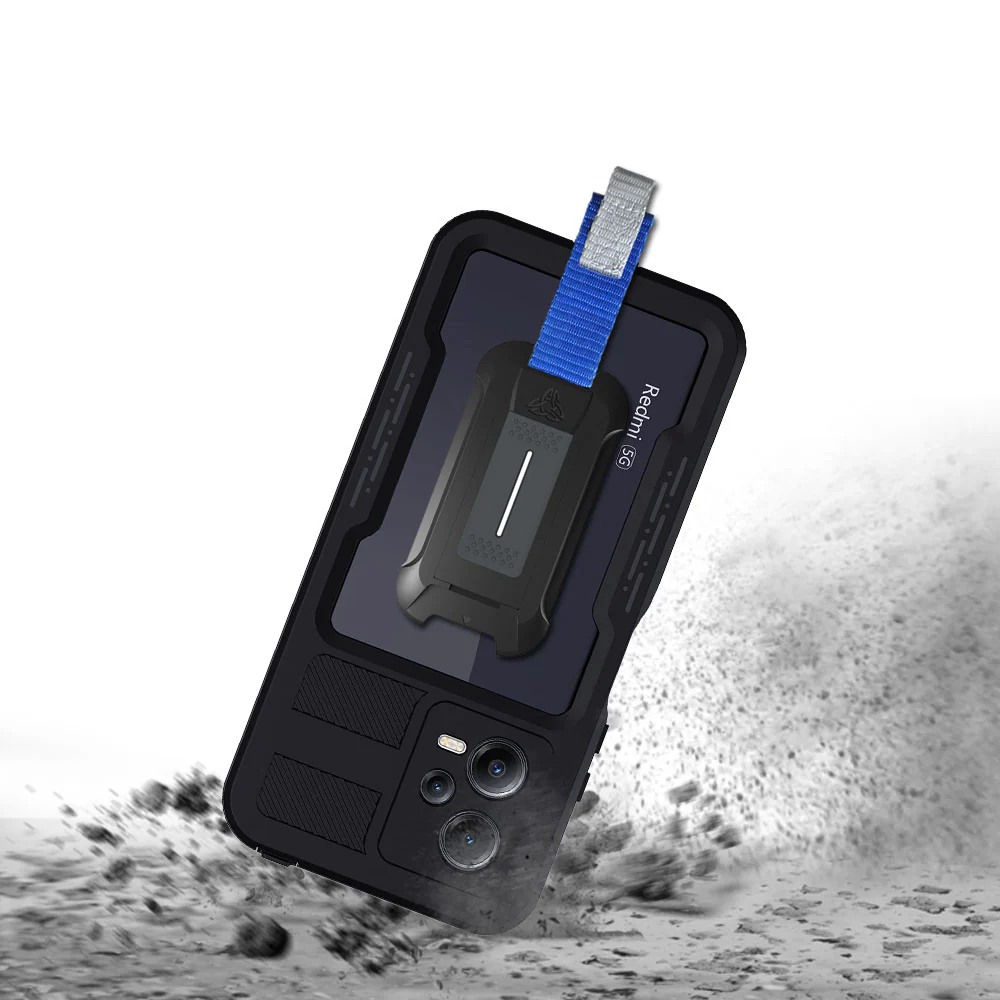 MX-Mi22-RMN125G | Xiaomi Redmi Note 12 5G Waterproof Case | IP68 shock & water proof Cover w/ X-Mount & Carabiner - Image 3