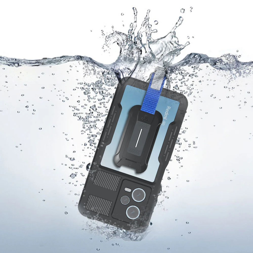 MX-Mi22-RMN12P5G | Xiaomi Redmi Note 12 Pro 5G Waterproof Case | IP68 shock & water proof Cover w/ X-Mount & Carabiner - Image 2