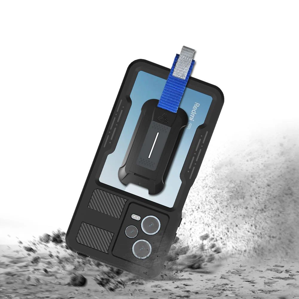 MX-Mi22-RMN12P5G | Xiaomi Redmi Note 12 Pro 5G Waterproof Case | IP68 shock & water proof Cover w/ X-Mount & Carabiner - Image 3