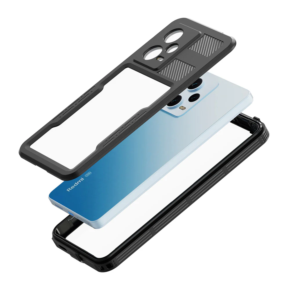 MX-Mi22-RMN12P5G | Xiaomi Redmi Note 12 Pro 5G Waterproof Case | IP68 shock & water proof Cover w/ X-Mount & Carabiner - Image 9
