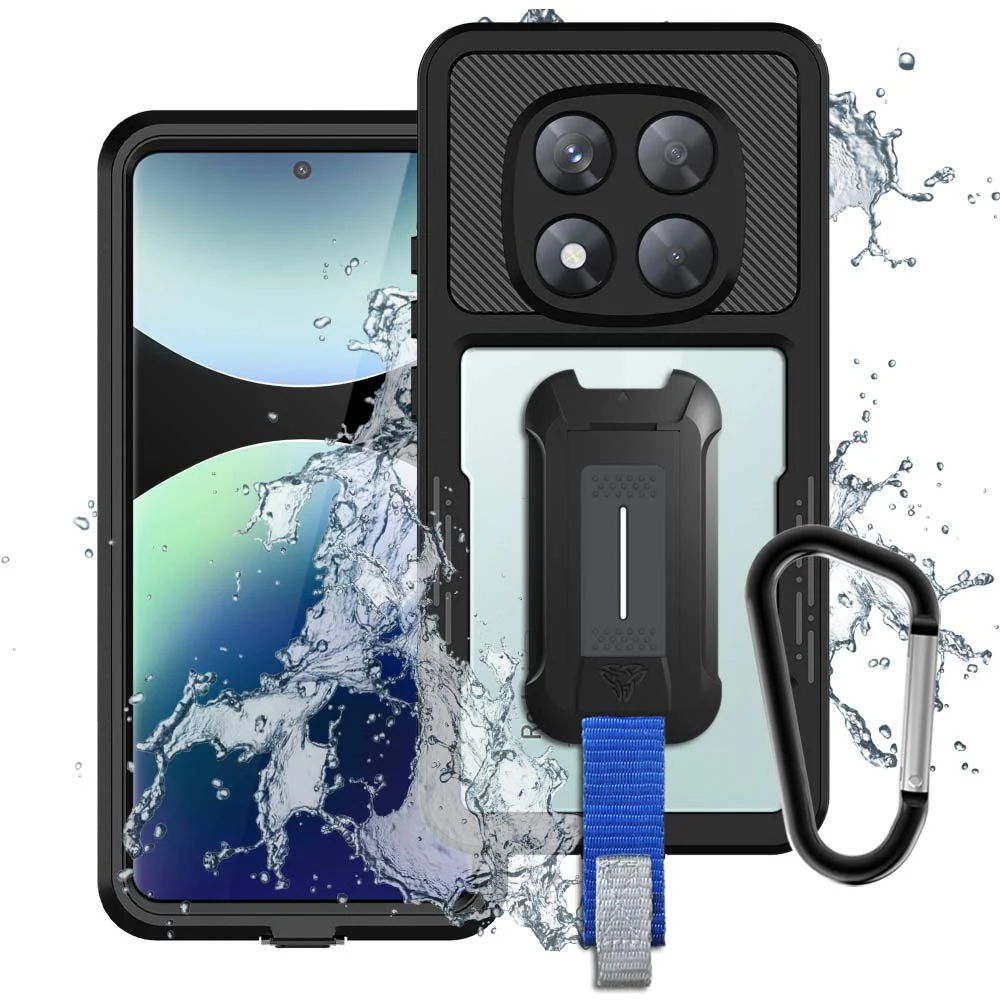 MX-Mi24-RMN14P5G | Xiaomi Redmi Note 14 Pro 5G Waterproof Case | IP68 shock & water proof Cover w/ X-Mount & Carabiner