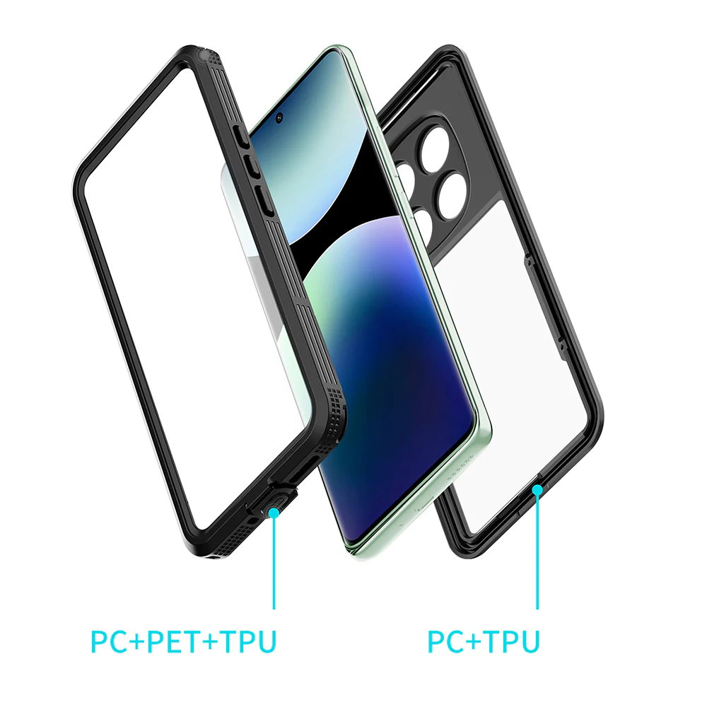 MX-Mi24-RMN14P5G | Xiaomi Redmi Note 14 Pro 5G Waterproof Case | IP68 shock & water proof Cover w/ X-Mount & Carabiner - Image 8