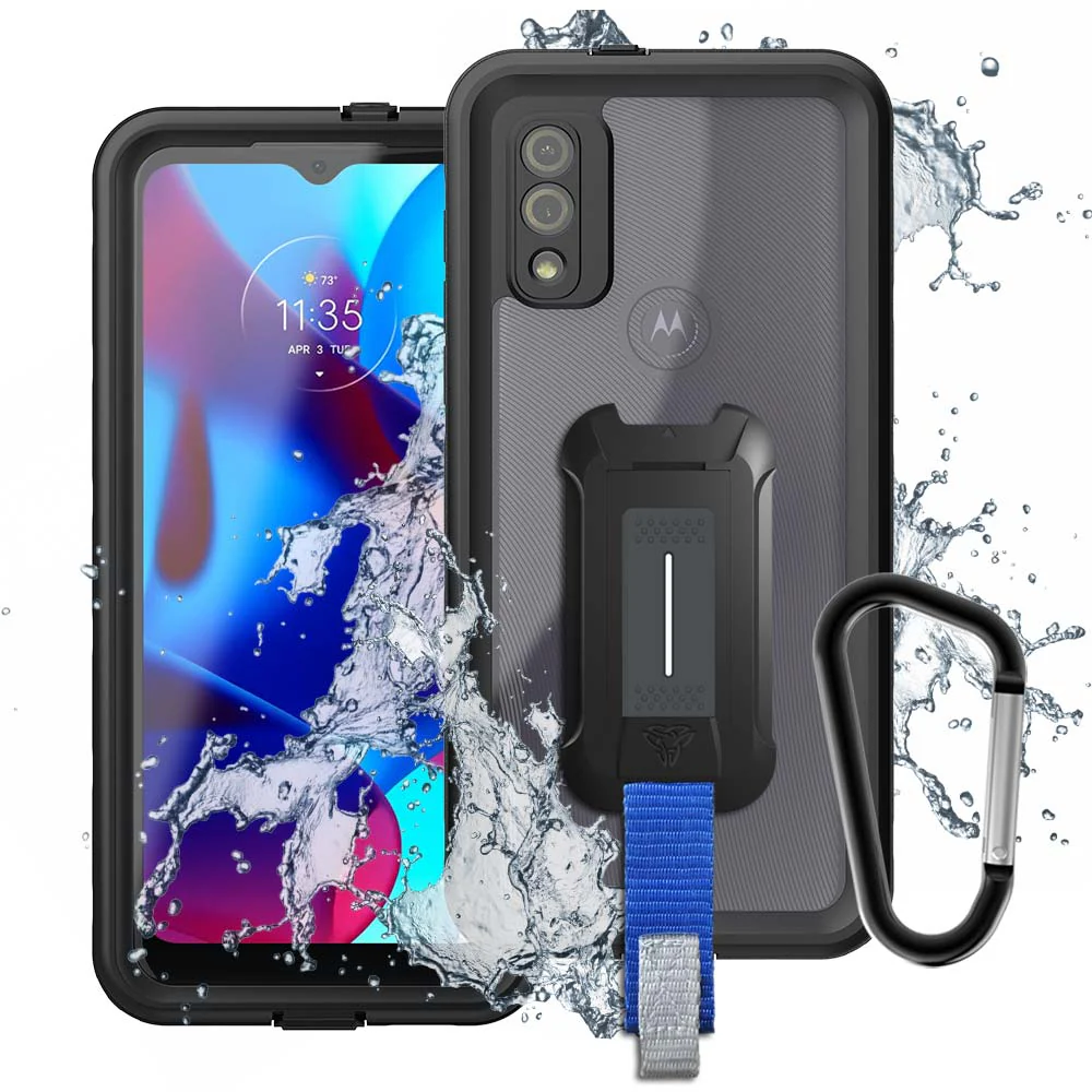 MX-MT21-GPR | Motorola Moto G Pure Waterproof Case | IP68 shock & water proof Cover w/ X-Mount & Carabiner