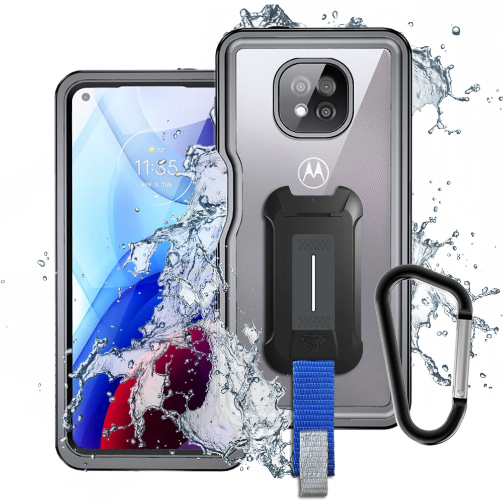 MX-MT21-GPW | Motorola Moto G Power (2021) Waterproof Case | IP68 shock & water proof Cover w/ X-Mount & Carabiner