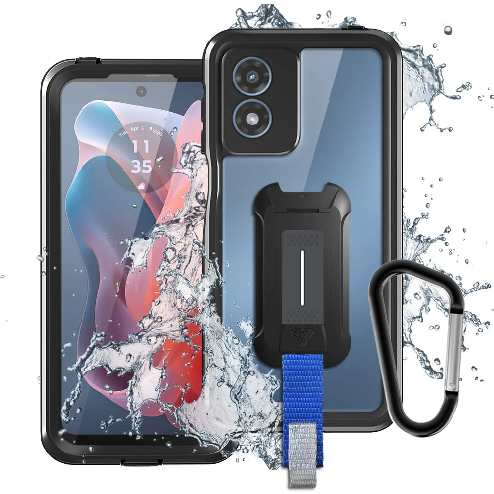 MX-MT24-GPY24 | Motorola Moto G Play (2024) Waterproof Case | IP68 shock & water proof Cover w/ X-Mount & Carabiner