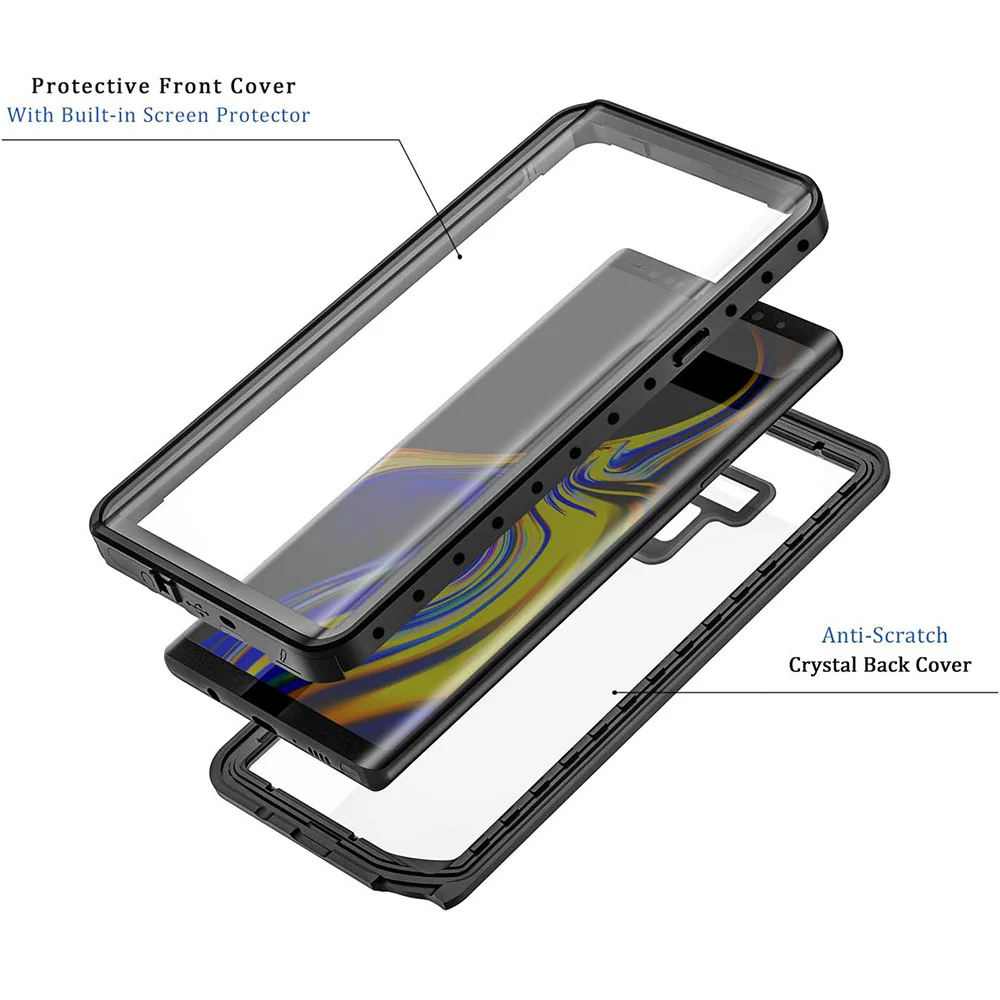 MX-N9-BK*NOTE 9 | Samsung Galaxy Note 9 Waterproof Case | IP68 shock & water proof Cover w/ X-Mount & Carabiner - Image 10