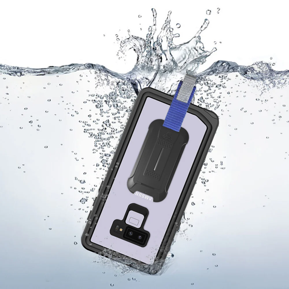 MX-N9-BK*NOTE 9 | Samsung Galaxy Note 9 Waterproof Case | IP68 shock & water proof Cover w/ X-Mount & Carabiner - Image 9