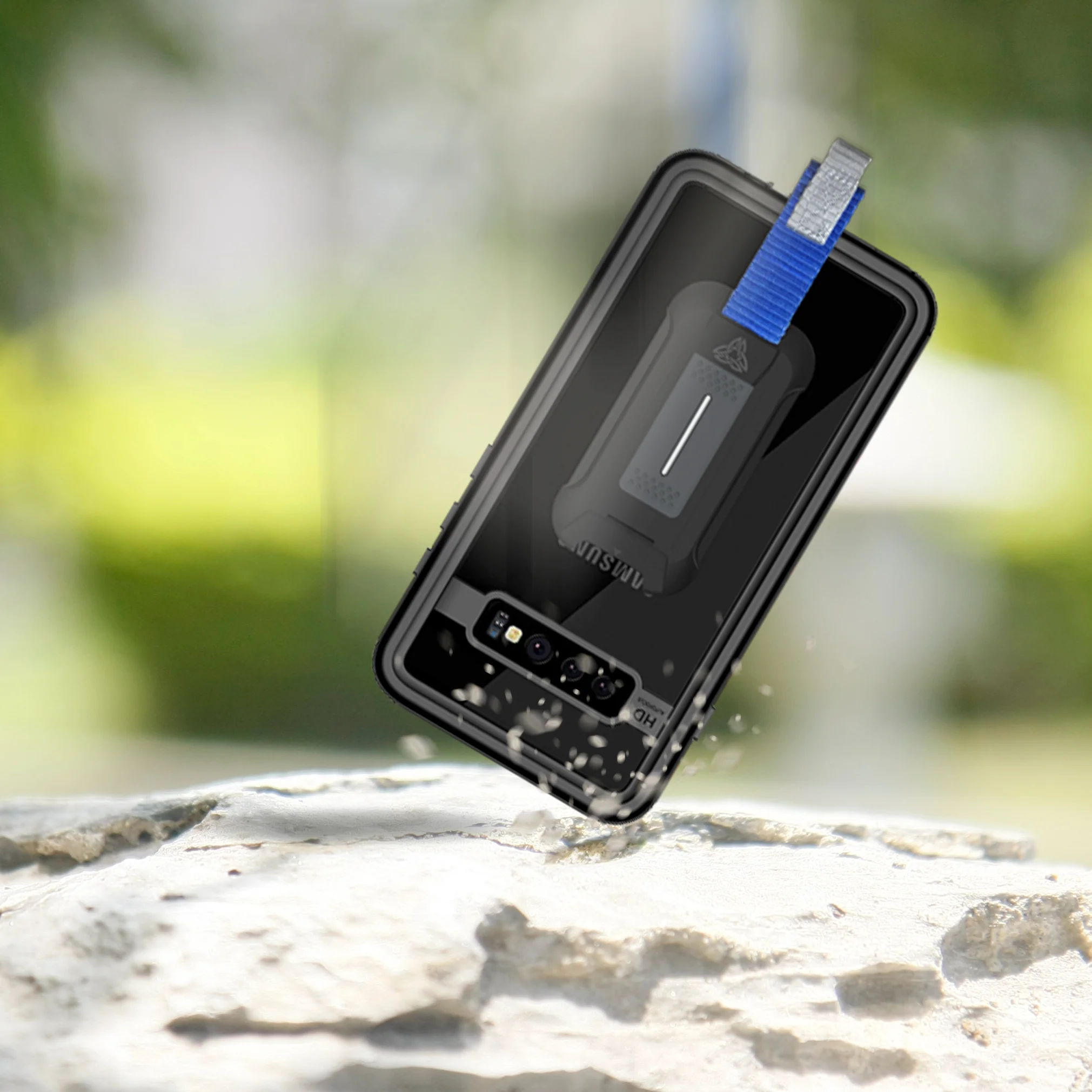 MX-S10P-BK | Samsung Galaxy S10+ S10 Plus Waterproof Case | IP68 shock & water proof Cover w/ X-Mount & Carabiner - Image 3