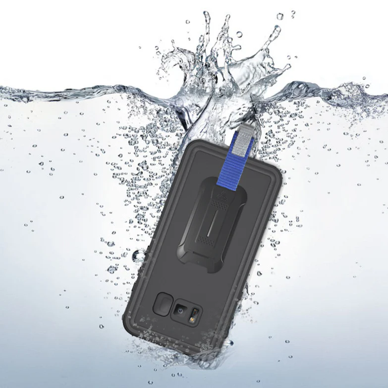 MX-S8-BK | Samsung Galaxy S8 Waterproof Case | IP68 shock & water proof Cover w/ X-Mount & Carabiner - Image 9