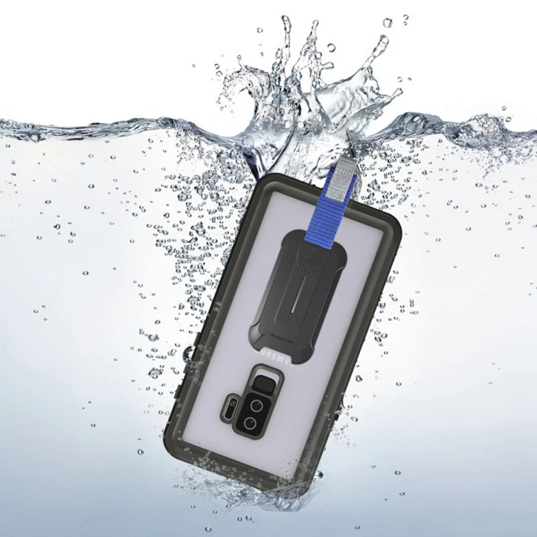 MX-S9P-BK | Samsung Galaxy S9+ Plus Waterproof Case | IP68 shock & water proof Cover w/ X-Mount & Carabiner - Image 8