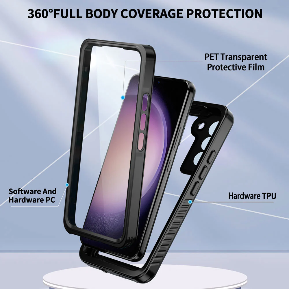 MX-SS23-S23 | Samsung Galaxy S23 SM-S911 Waterproof Case | IP68 shock & water proof Cover w/ X-Mount & Carabiner - Image 9