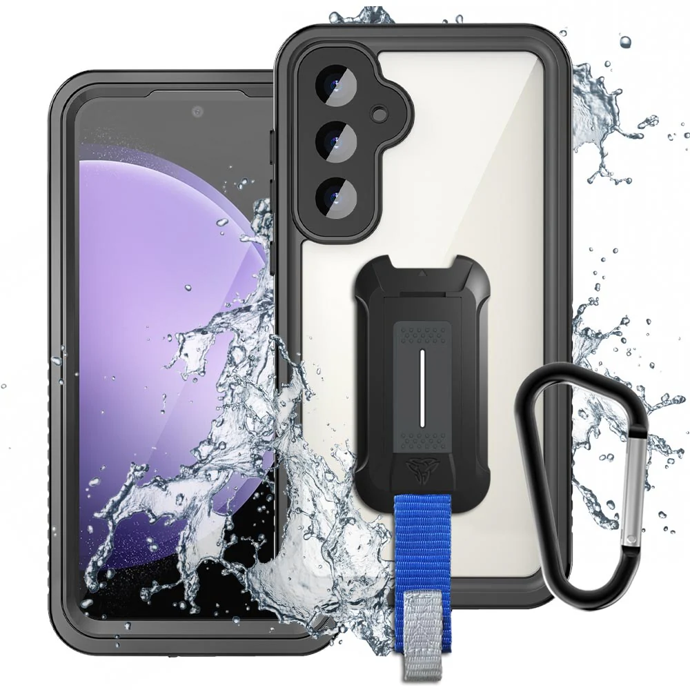 MX-SS23-S23FE | Samsung Galaxy S23 FE 5G SM-S711 Waterproof Case | IP68 shock & water proof Cover w/ X-Mount & Carabiner