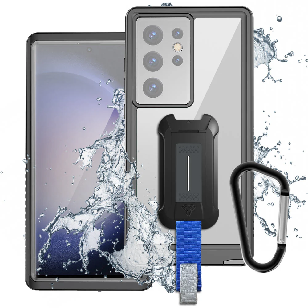 MX-SS23-S23U | Samsung Galaxy S23 Ultra SM-S918 Waterproof Case | IP68 shock & water proof Cover w/ X-Mount & Carabiner