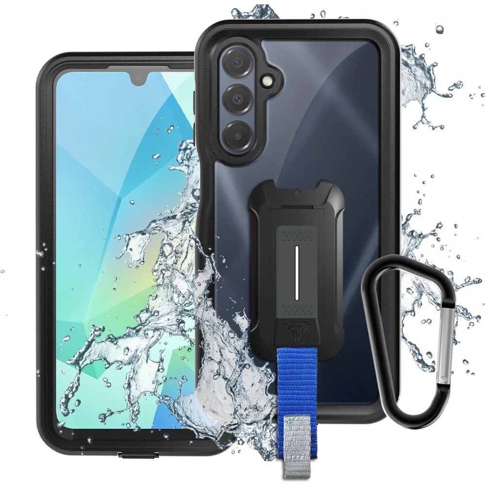 MX-SS24-A165G | Samsung Galaxy A16 5G SM-A166 / A16 4G SM-A165 Waterproof Case | IP68 shock & water proof Cover w/ X-Mount & Carabiner