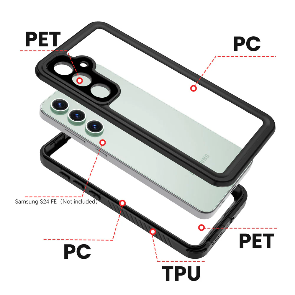 MX-SS24-S24FE | Samsung Galaxy S24 FE SM-S721 Waterproof Case | IP68 shock & water proof Cover w/ X-Mount & Carabiner - Image 8
