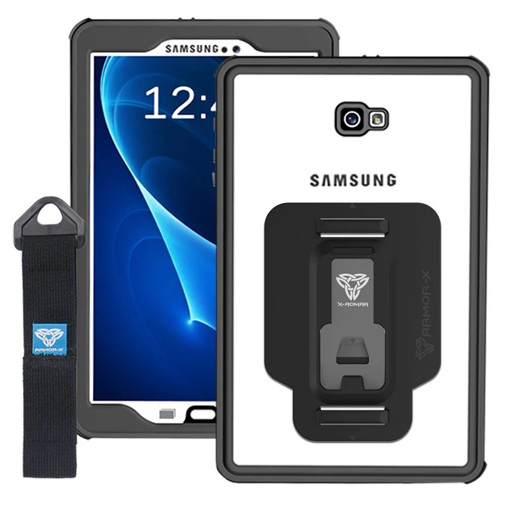 MX-T580 | Samsung Galaxy Tab A 10.1 ( 2016 ) T580 T585 | IP68 Waterproof, Shock & Dust Proof Case w/ Hand strap