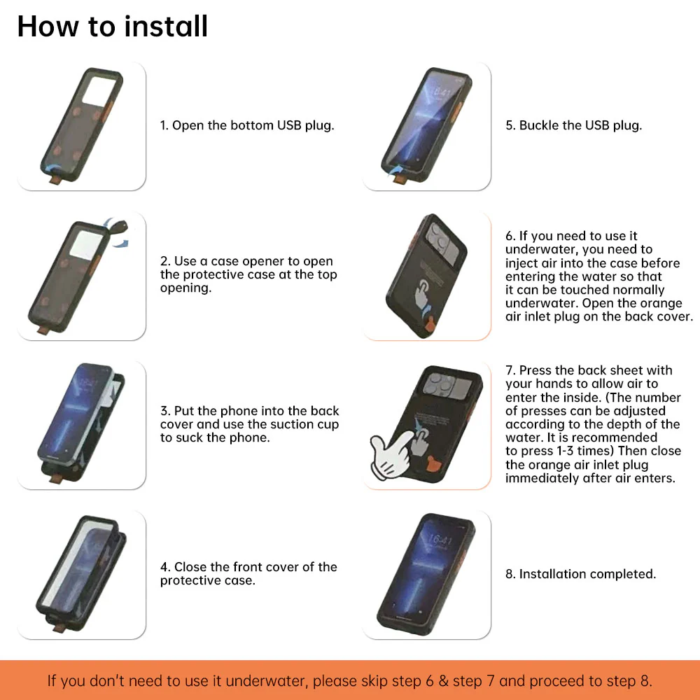MX-UN3 | Universal Waterproof Case for iPhone 6.7" with X-Mount & Carabiner - Image 14
