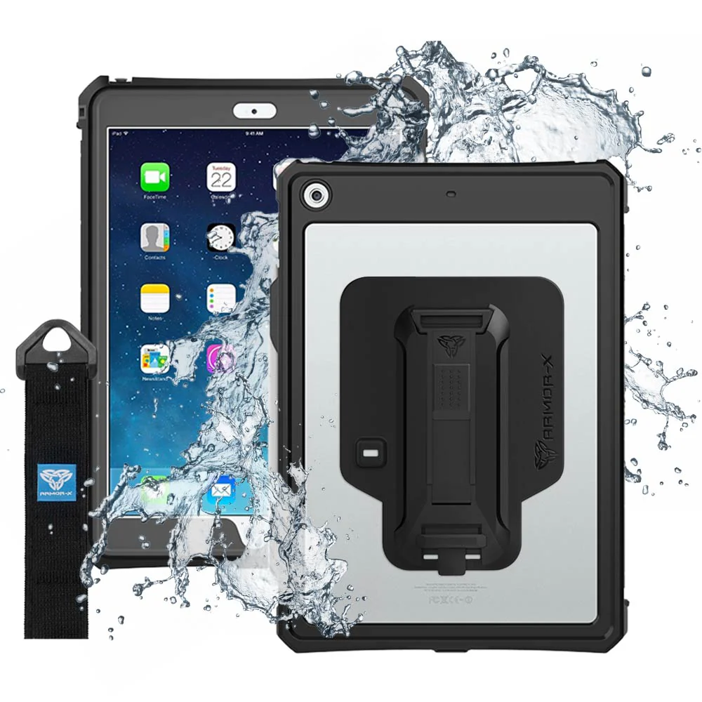 MXK-A10S | iPad 10.2 (7th & 8th & 9th Gen.) 2019 / 2020 / 2021 | IP68 Waterproof Case W/ Keyboard Connector, Pencil Holder, Hand Strap, Kickstand & X-mount - Image 15