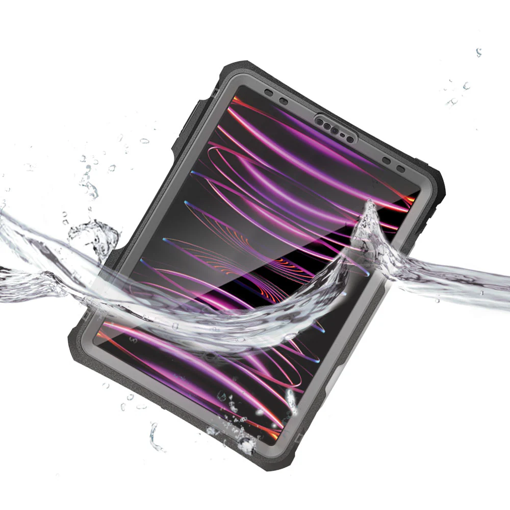 MXK-A15S | iPad Pro 11 ( 2nd / 3rd / 4th Gen. ) 2020 / 2021 / 2022 | IP68 Waterproof Case W/ Pencil Holder, Hand Strap, Kickstand & X-mount Supports Apple Pencil 2 Wireless Charging - Image 2