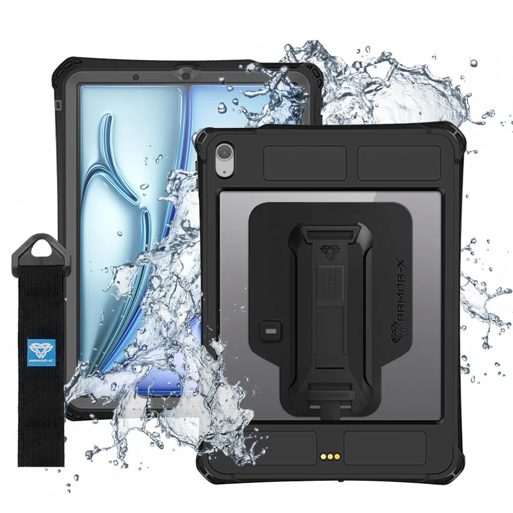 MXK-iPad-A5 | iPad Air 4 2020 / Air 5 2022 | IP68 Waterproof Case W/ Pencil Holder, Hand Strap, Kickstand & X-mount - Image 16
