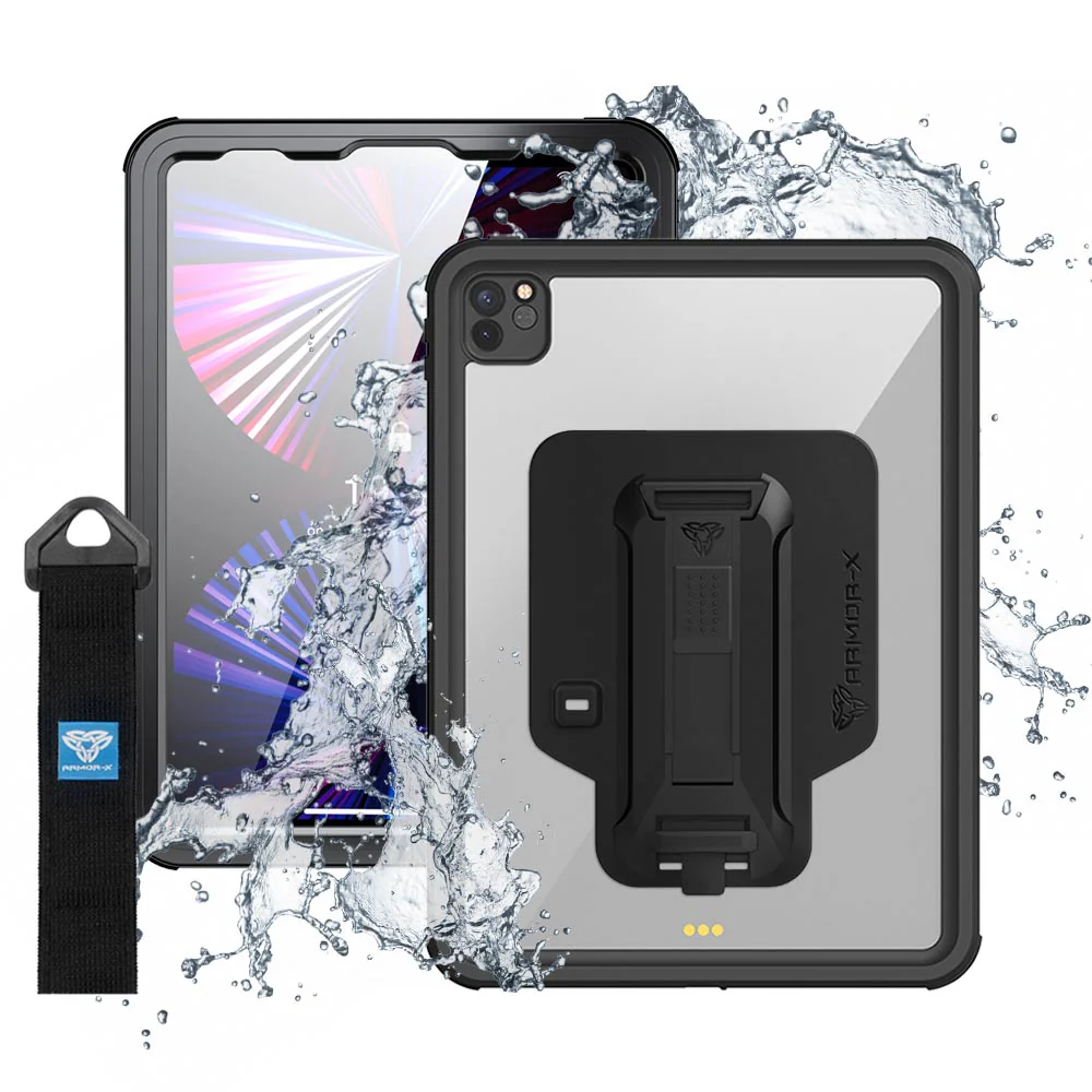 MXS-A15S | iPad Pro 11 ( 3rd / 4th Gen ) 2021 / 2022 | IP68 Waterproof, Shock & Dust Proof Case With Handstrap & Kickstand & X-Mount - Image 12