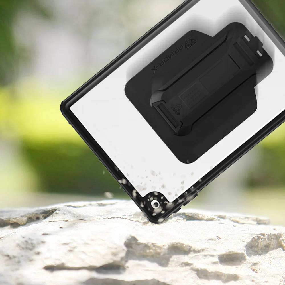 MXS-A7S | iPad 9.7 ( 5th / 6th Gen. ) 2017 / 2018 | IP68 Waterproof, Shock & Dust Proof Case With Handstrap & Kickstand & X-Mount - Image 8