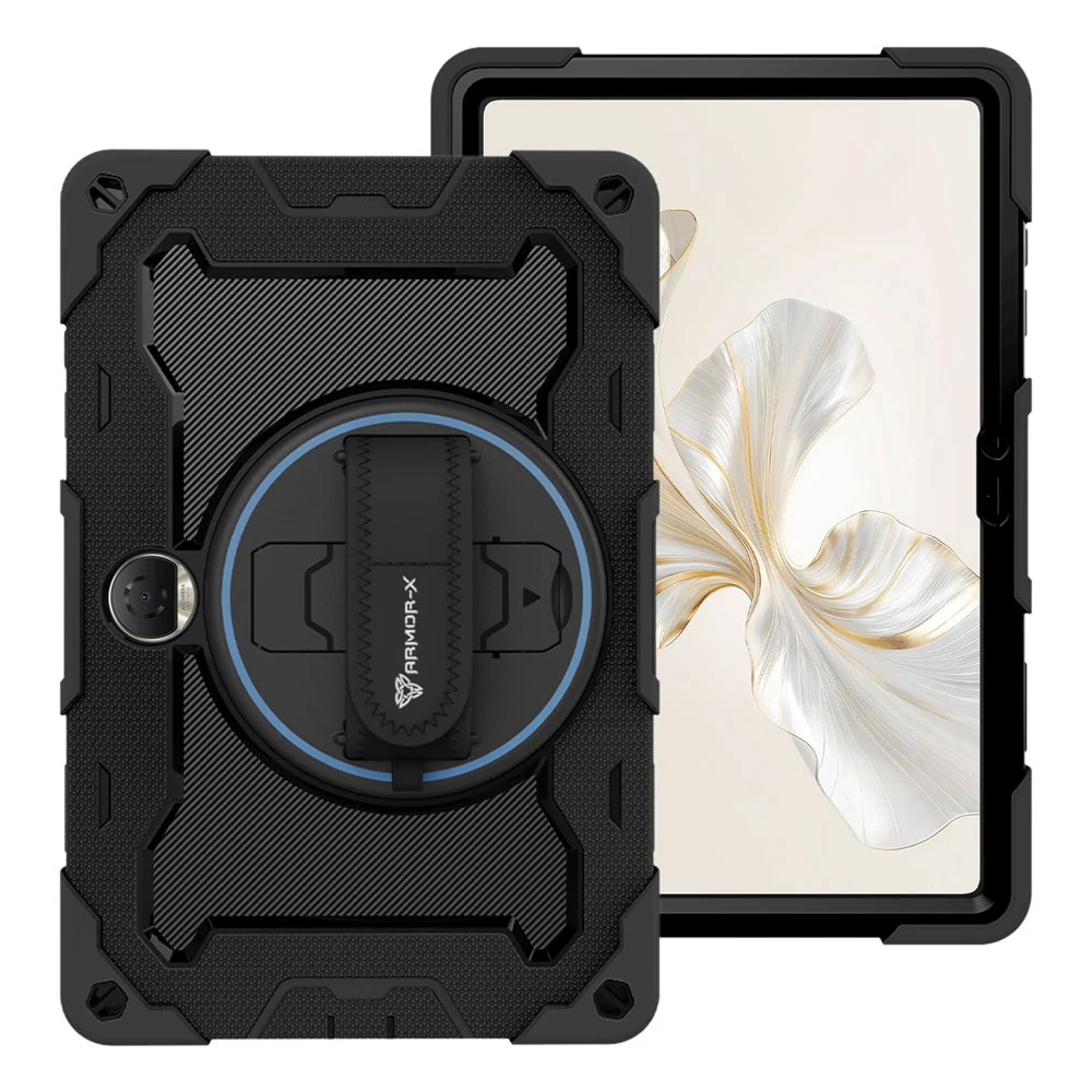 NBN-HR-HN9 | Honor Pad 9 ( HEY2-W09 ) | Ultra 3 Layers Shockproof Rugged Case with Hand Strap and Kick-Stand