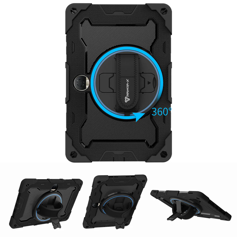 NBN-HR-HN9 | Honor Pad 9 ( HEY2-W09 ) | Ultra 3 Layers Shockproof Rugged Case with Hand Strap and Kick-Stand - Image 10