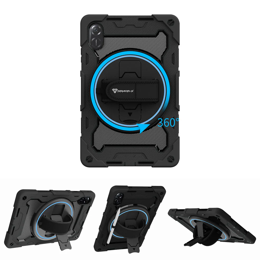 NBN-HR-X9 | Honor Pad X9 11.5" | Ultra 3 Layers Shockproof Rugged Case with Hand Strap and Kick-Stand - Image 10