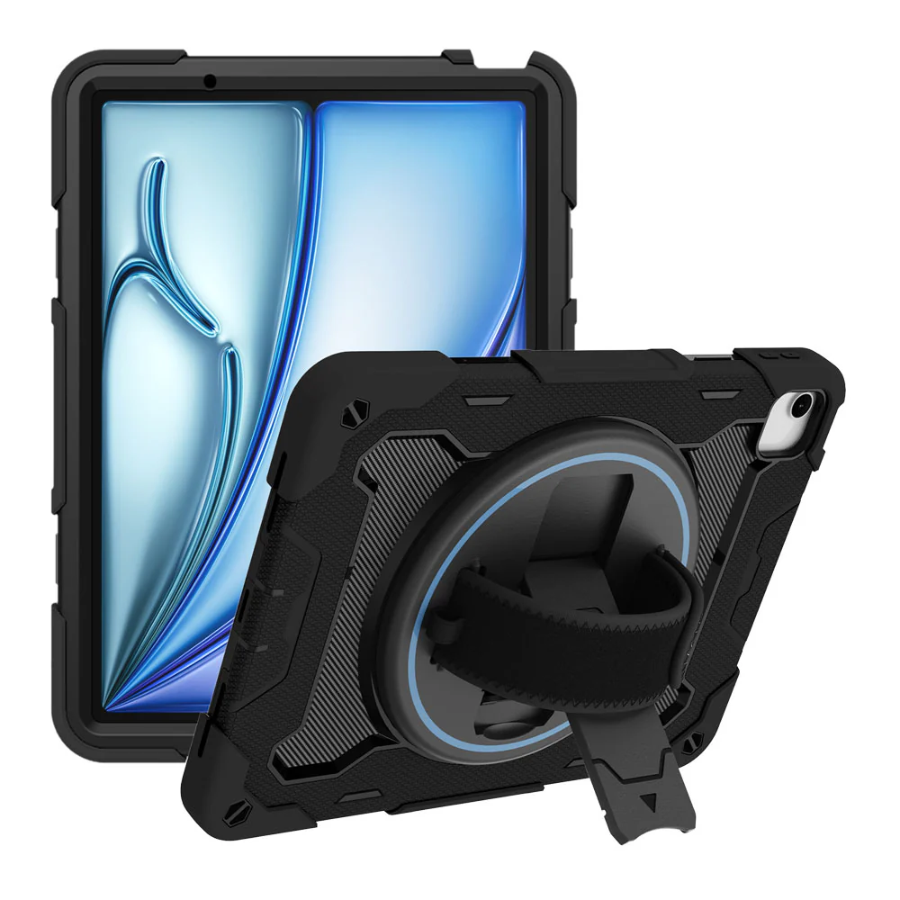 NBN-iPad-A5 | iPad Air 11 (M2) / (M3) / (M4) | Ultra 3 Layers Shockproof Rugged Case with Hand Strap and Kick-Stand - Image 9