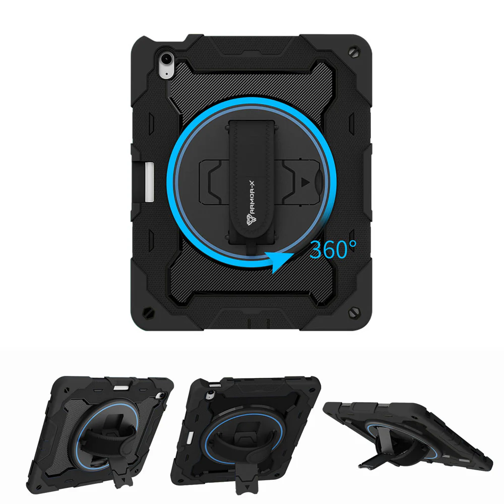 NBN-iPad-A6 | iPad Air 13 (M2) / (M3) / (M4) | Ultra 3 Layers Shockproof Rugged Case with Hand Strap and Kick-Stand - Image 10